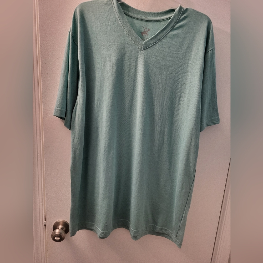 Men's Green V-Neck Shirt